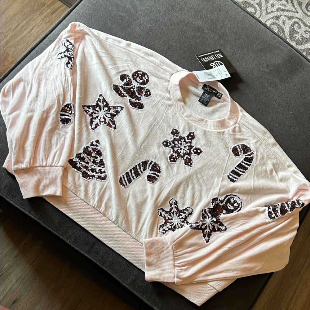 Pink Holiday Themed Sweatshirt